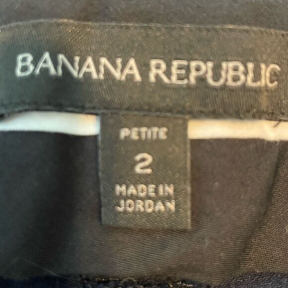 Banana Republic Sloan Skinny Pants Navy Blue Stretch Knit Crop Low-Rise 2 Petite - Picture 6 of 9